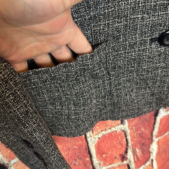 Sandro Blazer Womens Large Black White Knit Jacket Roll Lined Career Business - Picture 5 of 10